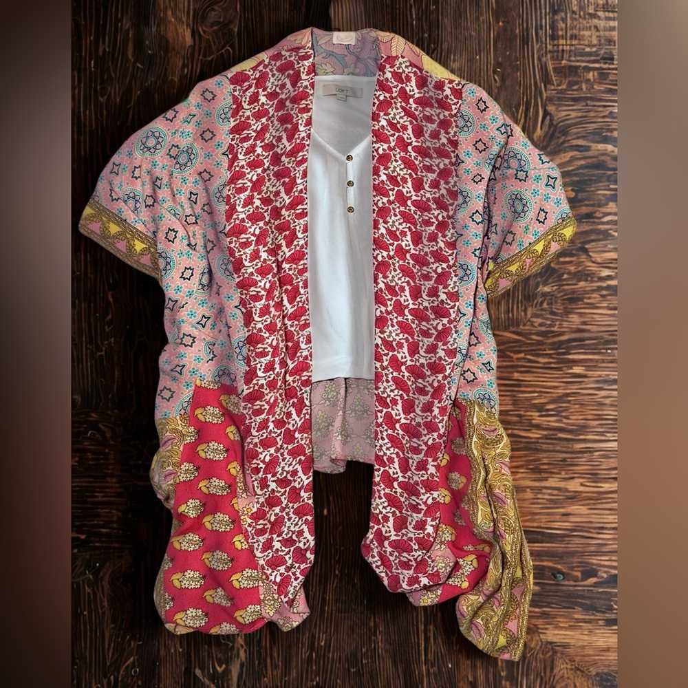Elizabeth Gillett Boho Patchwork Kimono Duster OS - Picture 4 of 8